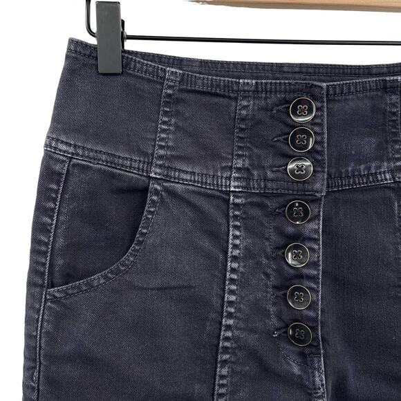 ULLA JOHNSON Ellis Jeans Charcoal Size 2 Black Gray Denim High Rise Kick Flare - Picture 7 of 16
